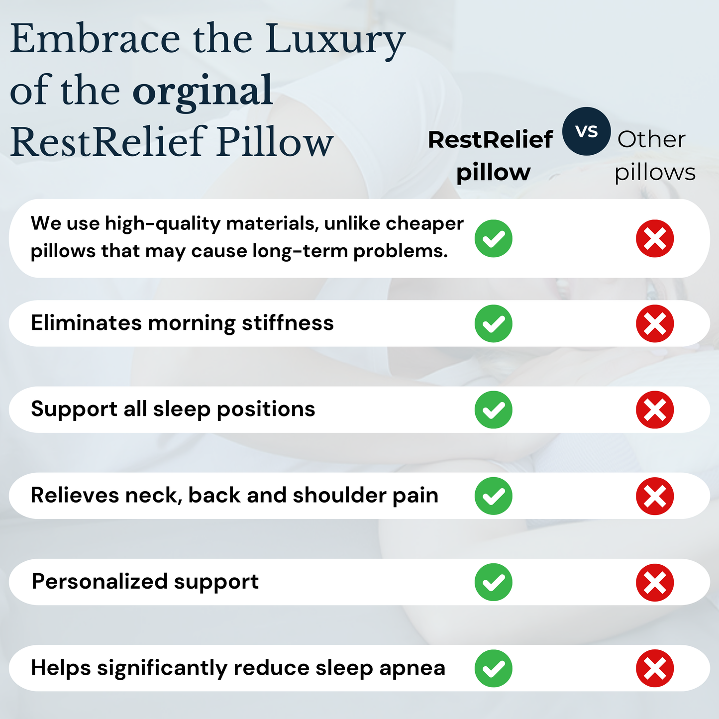 RestRelief Ergonomic Comfort Pillow